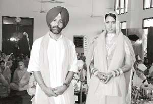 Ranjit Singh, who is serving life term in the Makens� murder case, and Sarbjot Kaur after their marriage at a Ludhiana gurdwara. 