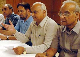 Members of the organising committee of the National Sub-Junior Badminton Championship at a press conference 