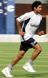 India's Irfan Pathan bowls during a training session in Chennai on Tuesday. Australia lead the four-Test match series 1-0 against India