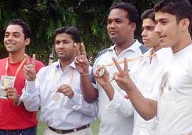 Members of the Guru Nanak Dev University lawn tennis team, which has qualified for the all-India inter-university tournament after five years