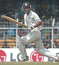 Mohammed Kaif sending Michael Kasprowicz to the fence for a four.