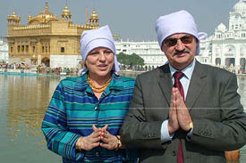 Dr Kryzysztof Majka, Ambassador of the Republic of Poland to India, along with his wife, pays obeisance at the Golden Temple on Wednesday.