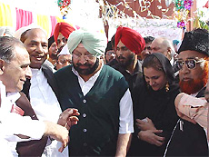 The Punjab Chief Minister, Capt Amarinder Singh, greets people on the occasion of Id in Malerkotla on Monday. 