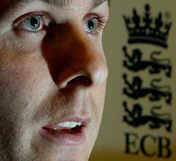 England cricket captain Michael Vaughan speaks at a news conference ahead of the team's tour of Zimbabwe and South Africa