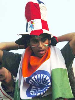 An Indian fan during the first Test between India and South Africa