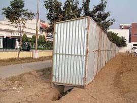Makeshift toilets and a deep trench create problems for residents of Model Town in Jalandhar.