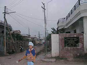 A view of the main street of Jalalpur village that will be visited by delegates from Pakistan during the World Punjabi Conference to be held in Patiala