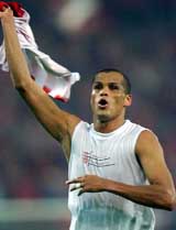 Olympiakos's Brazilian footballer Rivaldo celebrates his goal against Panathinaikos during their Greek first division match in Athens on Saturday