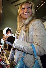 Verena Kerth, friend of Germany's national soccer team goalkeeper Oliver Kahn