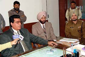Punjab Food and Civil Supplies Minister Avtar Singh Henry presides over the monthly meeting of the District Grievances Committees in Moga