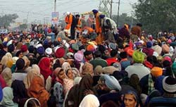 Ganga Sagar being taken through Sahnewal in Ludhiana on Tuesday. 