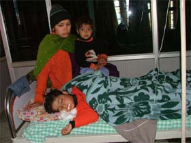 Six-year-old Puneet Kumar under treatment at the Civil Hospital, Bathinda
