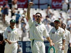 South African captain Graeme Smith celebrates victory in the third Test against England at Newlands, Cape Town, on Thursday
