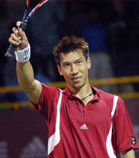 Paradorn Srichaphan of Thailand after winning the singles match against Kristof Vliegen of Belgium 6-3,6-4