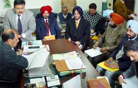 Additional Director-General of Police-cum-Chief Director of Vigilance Bureau A.P. Pandey addresses vigilance officers during a meeting held in Chandigarh