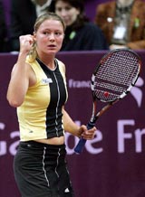 Dinara Safina of Russia reacts during the final of the Paris Open Gaz de France tennis tournament against Amelie Mauresmo of France on Sunday