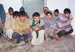 Illegal migrants from Bangladesh and Burma who were caught by the Gurdaspur police. 