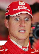 Germany�s Michael Schumacher reacts as he watches his rivals complete the first Formula One qualifying session at Melbourne�s Albert Park circuit on Saturday