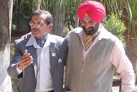 Officers from the Brigade of The Guards during a regimental get-together at Sirhind on Sunday.