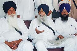 SAD (Amritsar) President Simranjit Singh Mann addresses a press conference in Moga on Wednesday. 