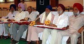 Some of the former sportspersons who were honoured by the Punjab Basketball Association at a function organised in Ludhiana