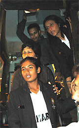 Members of the Indian women's cricket team, led by skipper Mithali Raj, arrive at Mumbai airport on Wednesday
