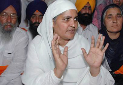 President of the SGPC Bibi Jagir Kaur interacts with the sangat at State Gurdwara, Kapurthala, on Saturday. 