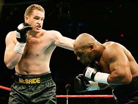 Ireland�s Kevin McBride punches former heavyweight champion Mike Tyson during their heavyweight title fight at the MCI Centre in Washington