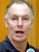 Greg Chappell speaks during a press conference in Bangalore on Thursday