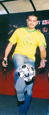 Commentator and former cricketer Ravi Shastri at a press conference in Bangalore on Friday to promote the FIFA Confederations Cup