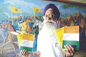 Dr Kuldip Singh with the corpus he has created to take the message of Guru Nanak to non-Sikhs.