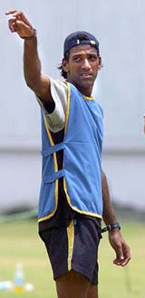 Lakshmipathy Balaji at the conditioning camp for cricketers in Bangalore on Thursday