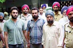 Aides of Hawara being taken to the court in Anandpur Sahib on Wednesday
