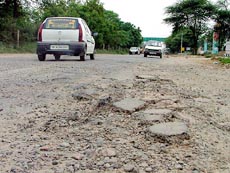 A view of the Bathinda-Mansa road.
