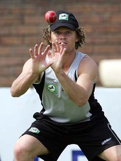 New Zealand�s Hamish Marshall practises at the Harare Sports Club on Friday