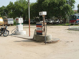 The petrol station at police lines, Bathinda, which ran out of fuel a few days ago. 