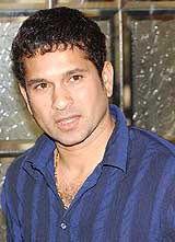 Sachin Tendulkar at the launch of mobile games in Mumbai on Wednesday