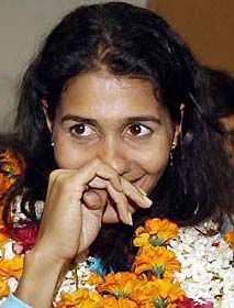 Anju Bobby George on her arrival in New Delhi on Saturday