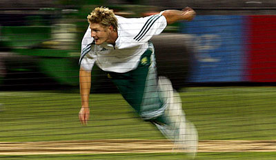 Australia's Shane Watson bowls during a practice session