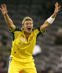 Shane Watson of Australia appeals successfully for the dismissal of Kevin Pietersen of World XI during their Super Series one-day international in Melbourne on Wednesday.