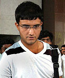 Indian captain Sourav Ganguly arrives at Mumbai airport on Friday