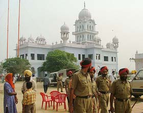 Heavy police presence at historic Gurdwara Satlani Sahib, near Amritsar
