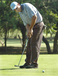 Gaganjeet Bhullar in action on the second day of the Royal Challenge Samarvir Sahi Golf Tournament