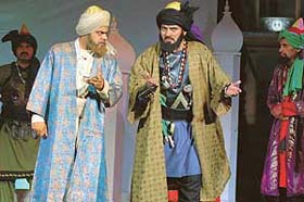 A scene from �Sirhind Di Deewar� being staged during the Baba Jassa Singh Kapurthala heritage festival