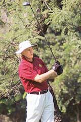 Greg Chappell tries his hand at a whole new ball game at the Chandigarh Golf Club on Saturday