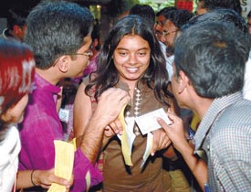 Students campaigning during the JNUSU elections.