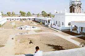 A view from the top of the newly built old-age home, which will be inaugurated on Friday by Vice-President Bhairon Singh Shekhawat, at Badal village