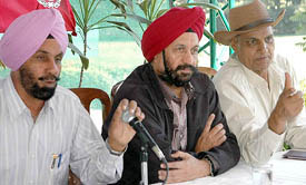 Office-bearers of Punjab Golf Association announce the first East West Punjab Gold Championship at Chandigarh Golf Club on Friday