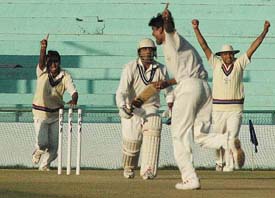 Services� players appeal during the first day of their Ranji Trophy Elite Group B match against Services at Mohali on Wednesday