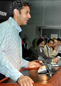 Punjabi singer Gursewak Mann at the CII awareness session on HIV/AIDS in Chandigarh on Wednesday.